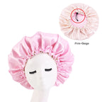 New Women’s Reversible Double Layer Satin Bonnet for Curly Hair – Adjustable Elastic Sleep Cap Night Haircare Hat