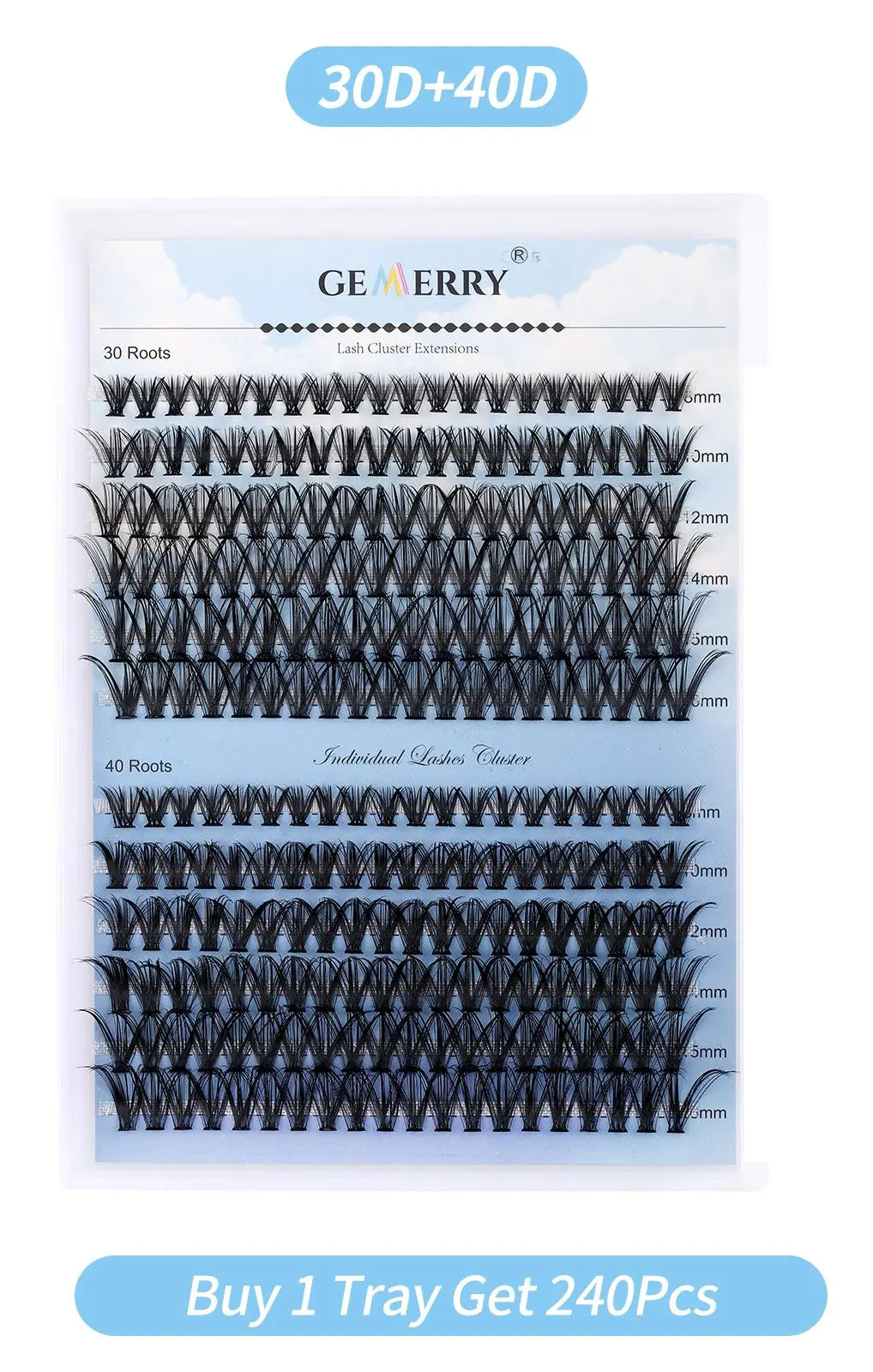 DIY Lash Extension Kit – 280 Clusters with Bond, Seal, Remover & Tweezers (40/50 Pack)