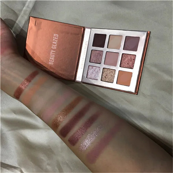 Beauty Glazed 9-Color Eyeshadow Palette – Matte & Shimmer, Long-Lasting Waterproof