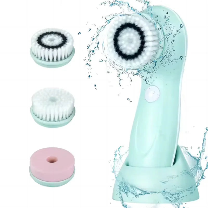 Electric Facial Cleansing Brush – Waterproof Exfoliating Spin Scrubber for Deep Cleaning & Blackhead Removal
