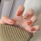 24Pc Leopard Chain Ballerina Press-On False Nails – Full Cover Reusable Tips
