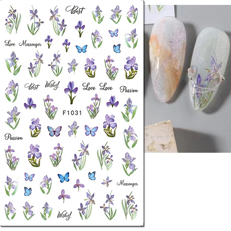 3D Floral & Butterfly Nail Art Stickers