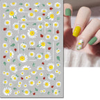 3D Y2K Hibiscus Floral Nail Stickers