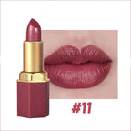 Gold Bar Matte Glitter Lipstick – 6 Colors, Velvet Texture, Valentine’s Gift
