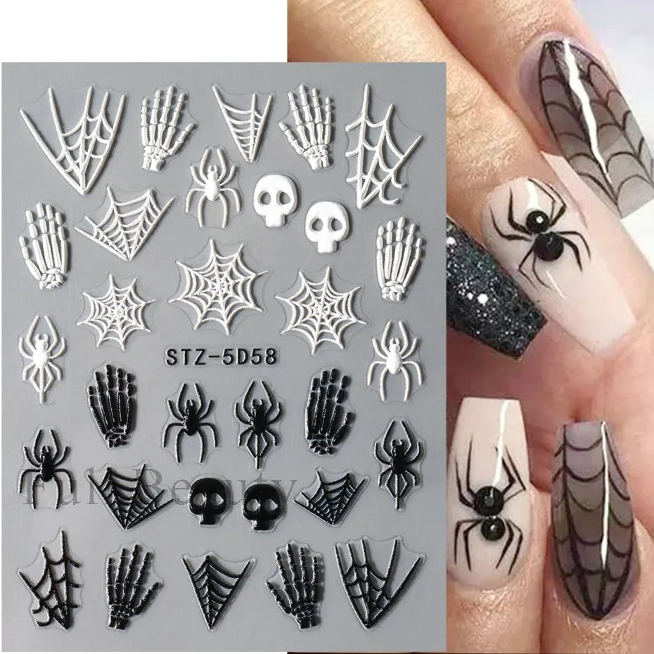 5D Crustacean & Insect Nail Art Stickers – Embossed Self-Adhesive Decals