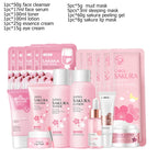 Japan Sakura Facial Cleaner Korean Face Serum Exfoliating Peeling Gel Moisturize Toner Eye Cream Sunscreen Cosmetic SkinCare Set