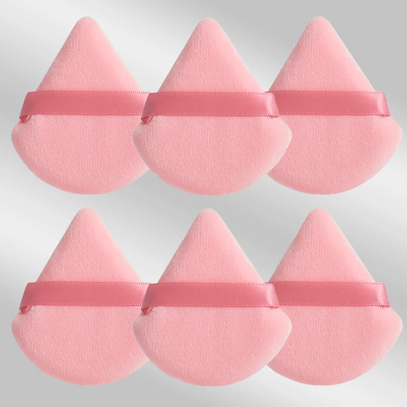 6 Pcs Triangular Makeup Sponge Puffs Soft Skin-Friendly Foundation Blenders for Home or Travel Use