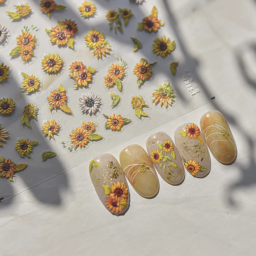 Sunflower & Autumn Harvest Nail Art Stickers