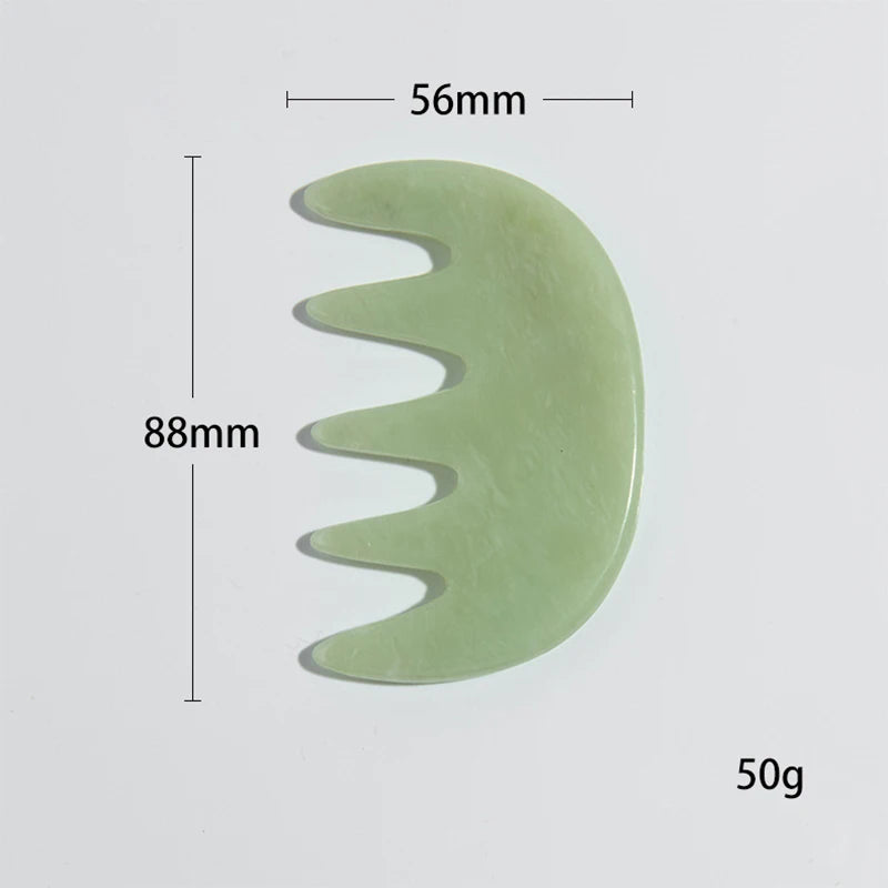 Natural Jade Comb Gua Sha Scraping Massage Tool