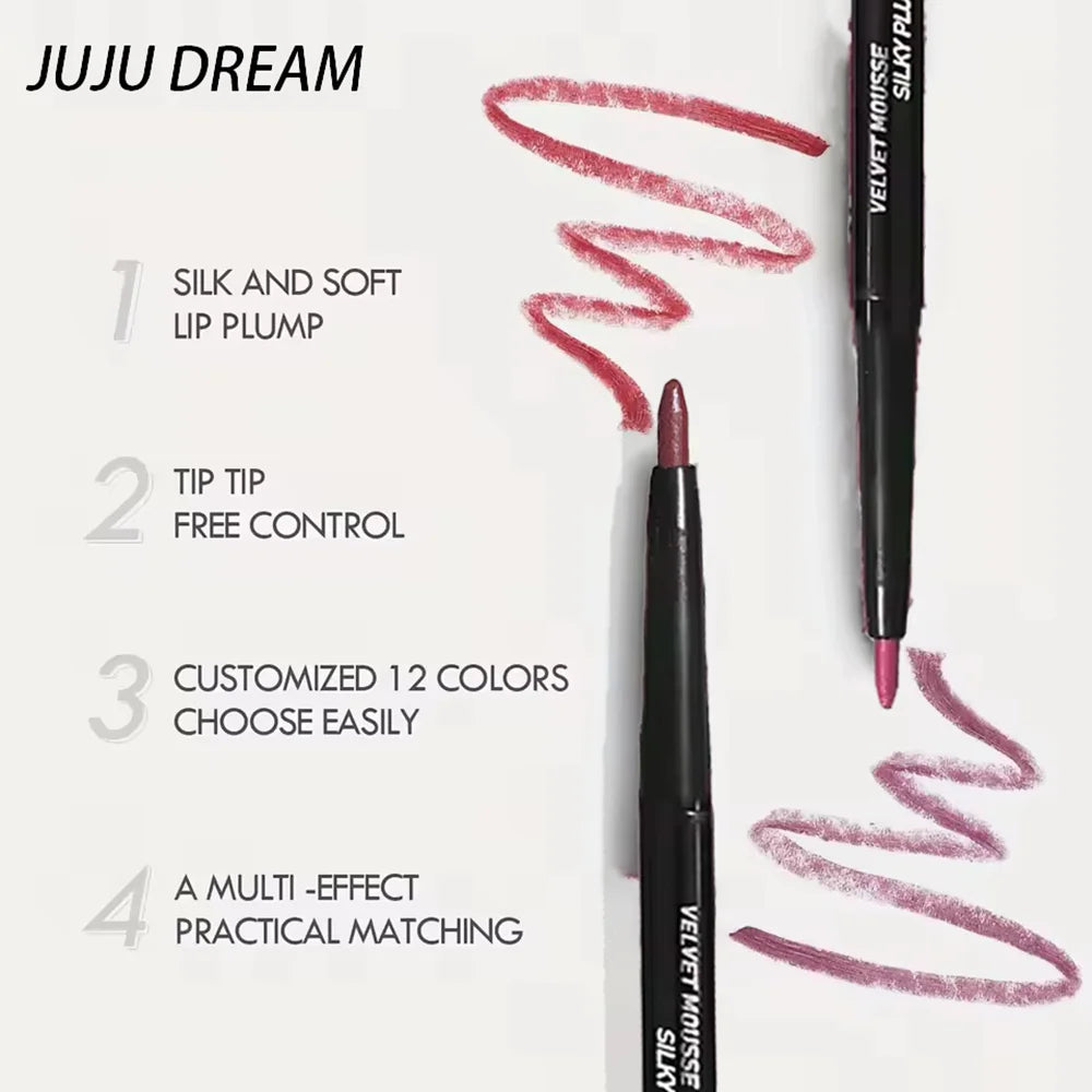 Waterproof Matte Lip Liner Pencil – 5 Long-Lasting Colors, Smudge-Proof, Unisex