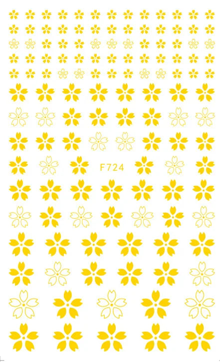 3D Y2K Hibiscus Floral Nail Stickers