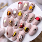 5D Metallic Autumn Nail Stickers – Leaves, Pumpkin & Fox Decals