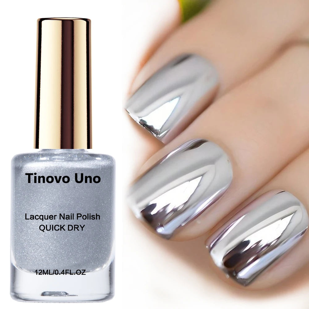 Mirror Effect Metallic Nail Polish – Rose Purple Red Chrome