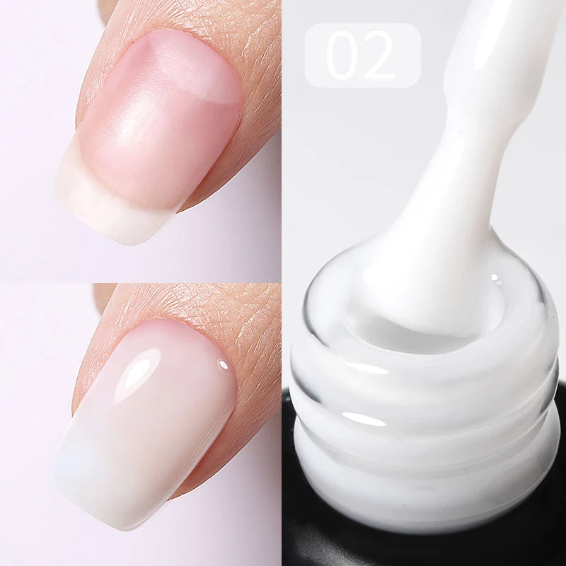 PRETTY White Blossoming Gel 15ml UV/LED Marble Nail Art Polish