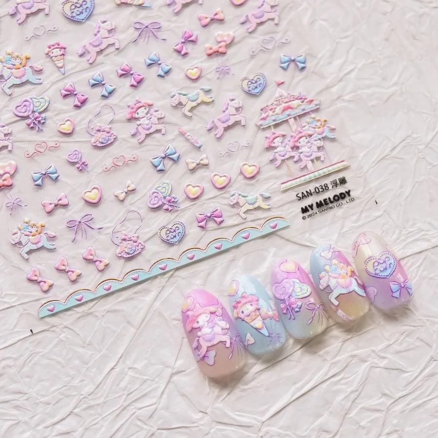 5D Nail Stickers – Melody, Hello Kitty & Pochacco Decals