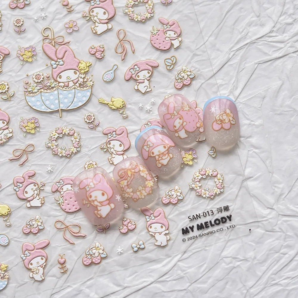 5D Anime Nail Stickers – Hello Kitty, Kuromi & Cinnamoroll