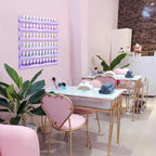 Light Pink Acrylic Nail Polish Wall Rack – 6 Pack Organizer Shelf Set