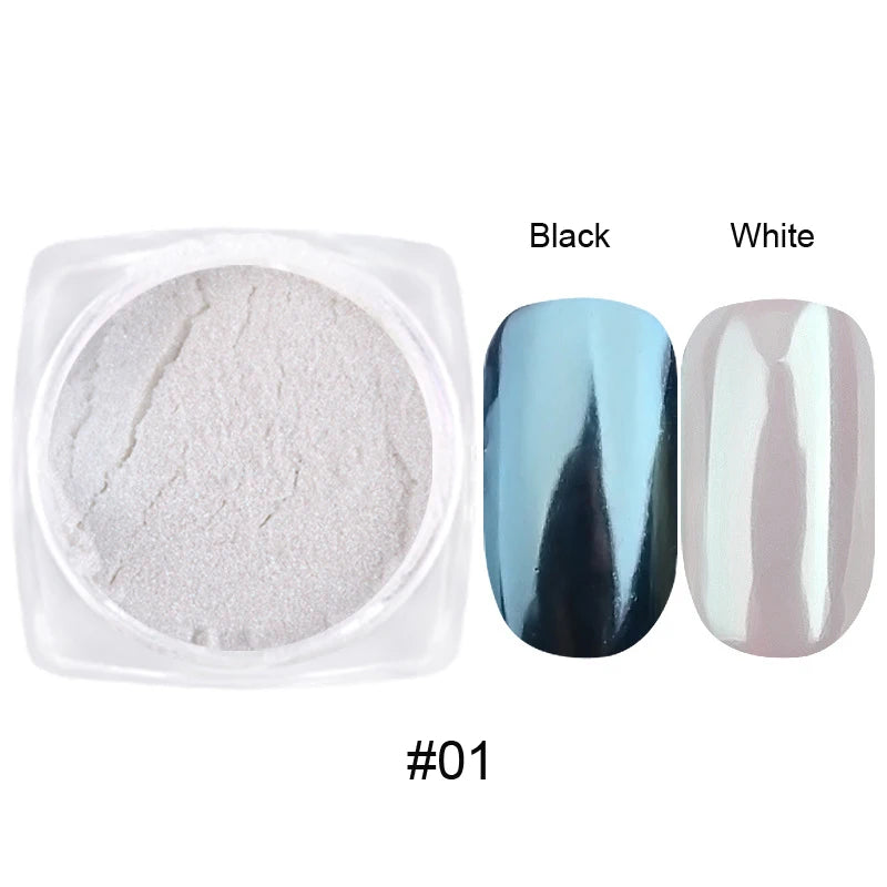 1Pc 19 Colors Nail Glitter Mirror Powder – 0.5g Chrome Dust Pigment for Nail Art & Dip Powder, JK47441