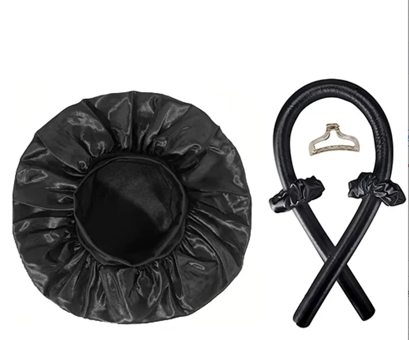 Satin Wide-Brimmed Sleeping Bonnet – Unisex Elastic Head Wrap Night Cap for Hair Care