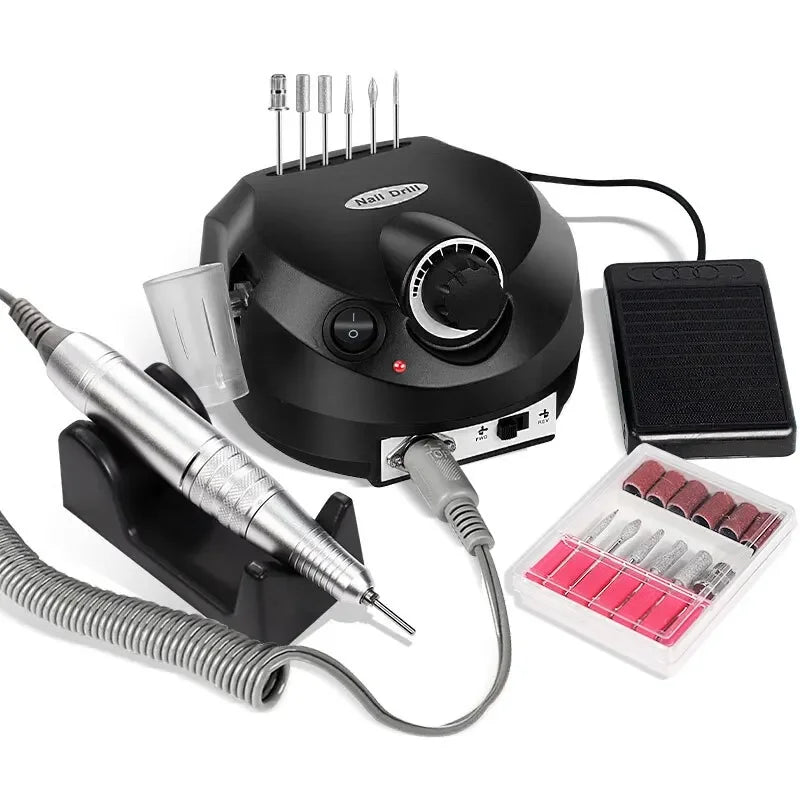 35000 RPM Professional Electric Nail Drill Kit – Portable Manicure & Pedicure Machine with Drill Bits & Nail Files