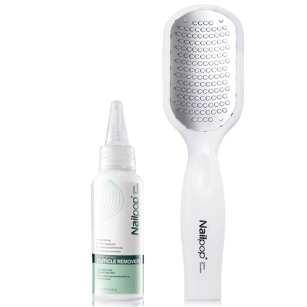 Nailpop Professional Callus Remover Kit – Extra Strength Gel & Foot Rasp File for Cracked Heels & Dead Skin