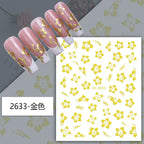 3D Y2K Hibiscus Floral Nail Stickers
