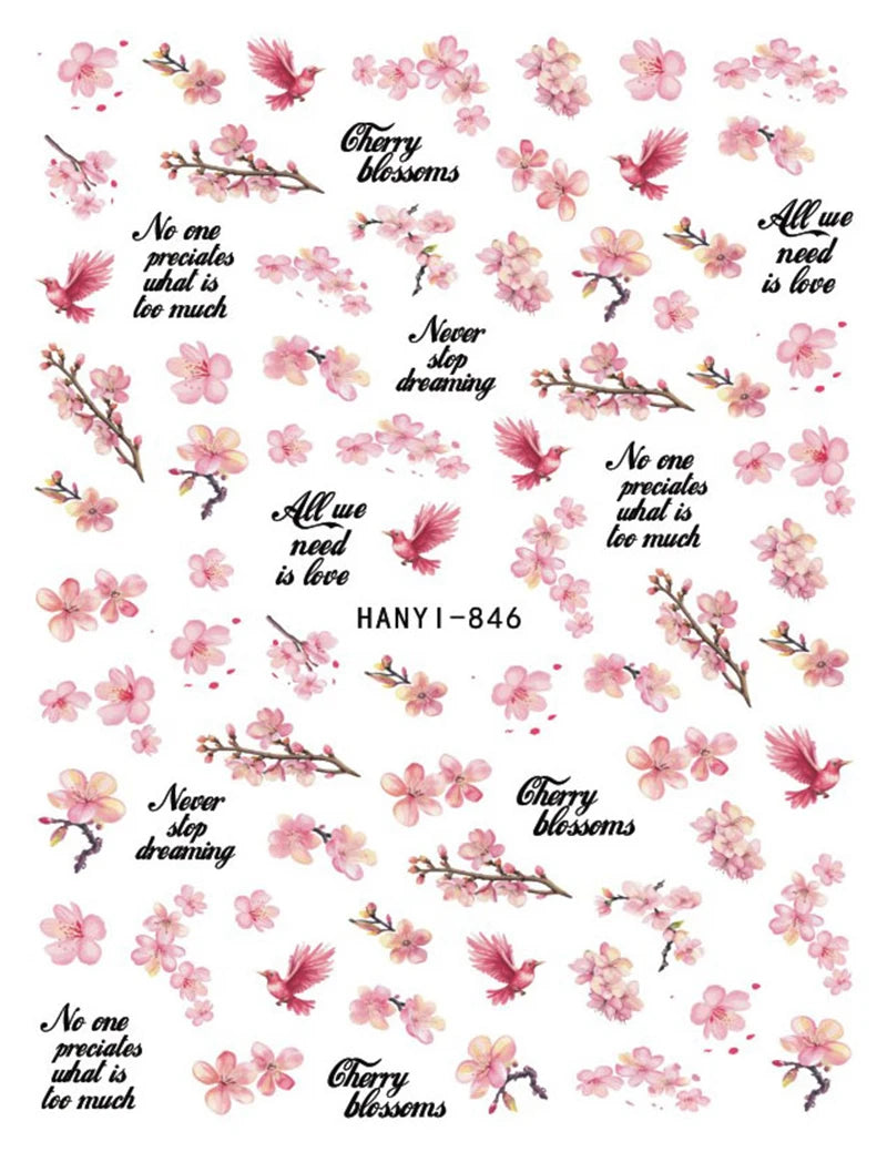 3D Floral & Butterfly Nail Art Stickers