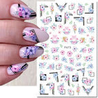 3D Y2K Hibiscus Floral Nail Stickers