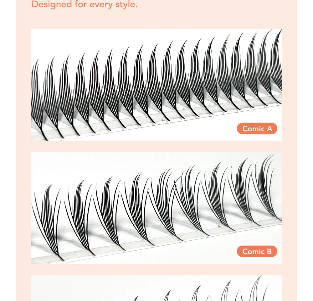 Anime Spire Individual Cashmere Eyelashes – Natural, Soft, Feathered Manga Lashes