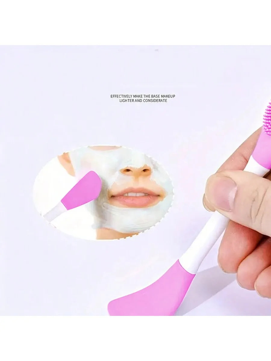Double Head Silicone Mask & Cleansing Brush – Face Wash Massager and Mud Mask Scraper Tool for Skincare Routine