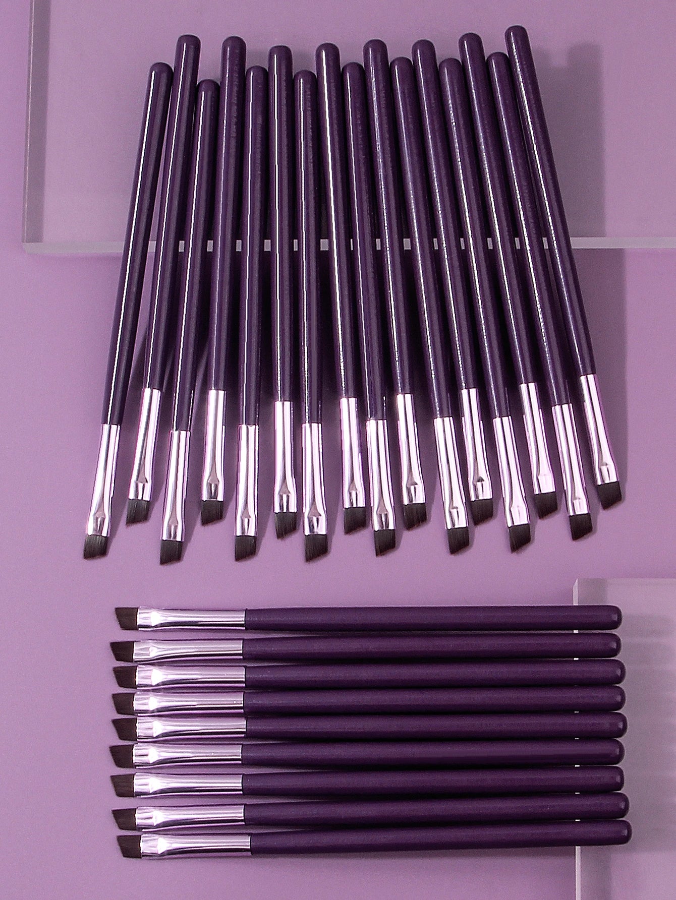 25-Piece Angled Eye Brush Set – Soft Fiber, Wood Handle, Travel-Friendly Makeup Kit
