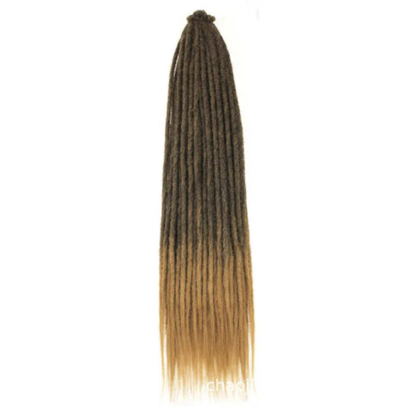 24" Straight Dreadlock Clip-In Extensions – 10 Strands Soft Synthetic Hair