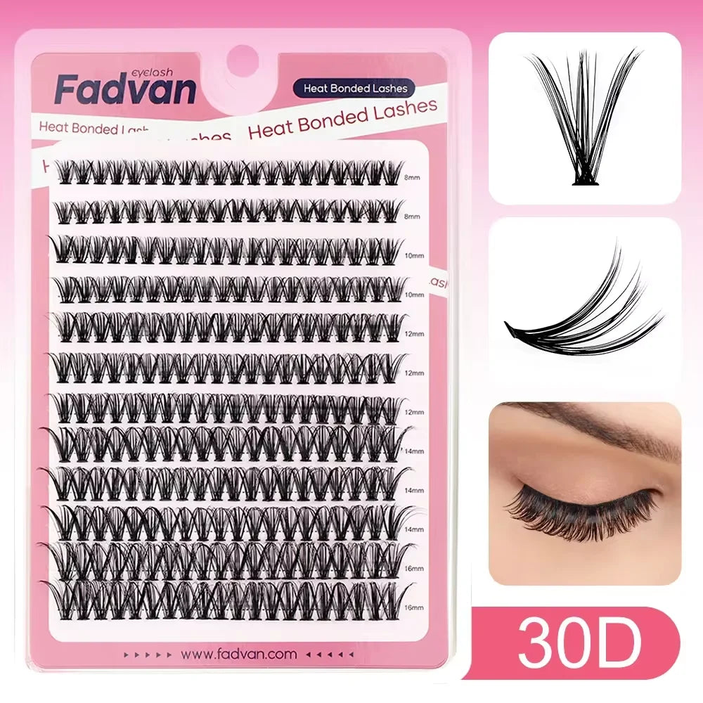 DIY Cluster Lashes Bundle – 30D/40D Soft Mink Individual Lashes