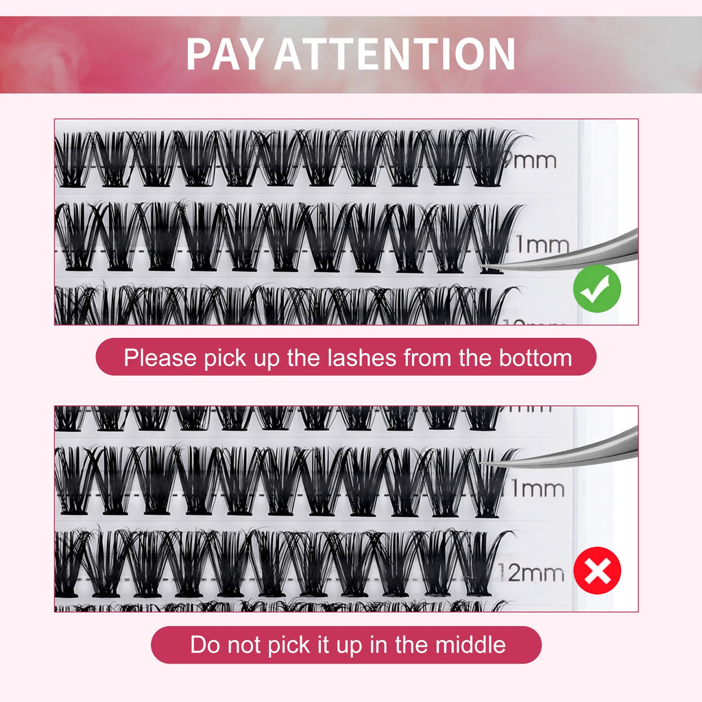 DIY Cluster Lashes Bundle – 30D/40D Soft Mink Individual Lashes