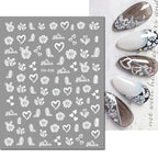 3D Y2K Hibiscus Floral Nail Stickers