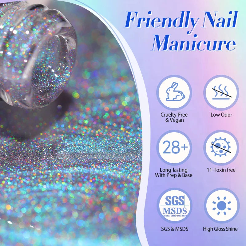 BORN PRETTY 9D Holographic Cat Eye Gel Polish 10/15ml – UV/LED Soak Off