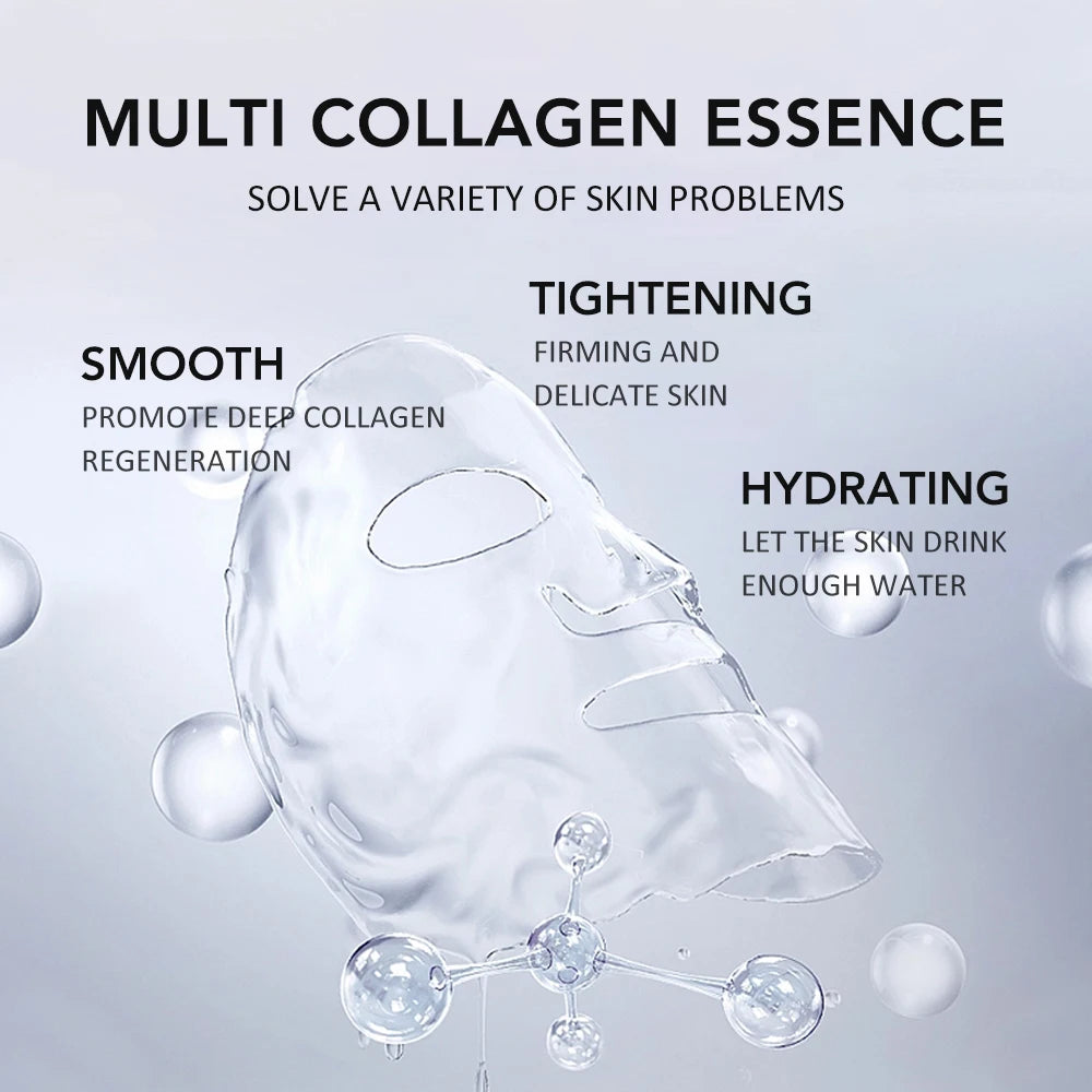 24/12Pcs Collagen Deep Hydrating Face Masks – Anti-Wrinkle, Brightening & Lifting Skincare Treatment