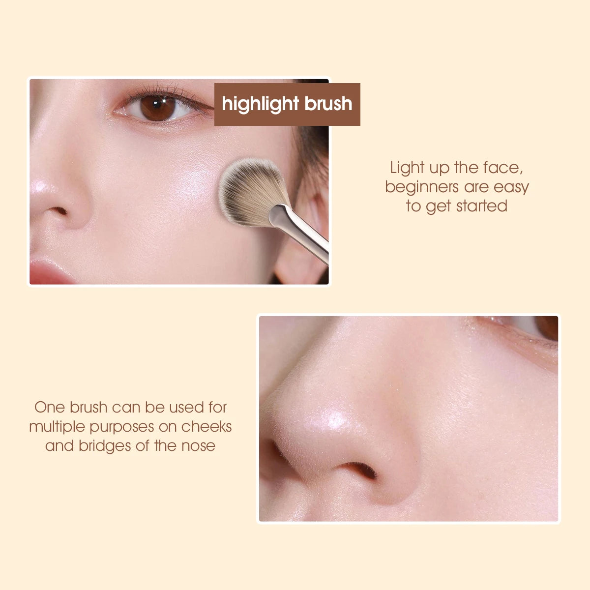 IMAGIC Highlighting Blush Brush – Soft, Professional, Multifunction Makeup Tool