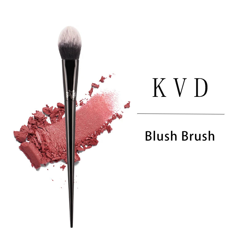 KVD 25 Blush Brush – Soft Fiber, Elegant Black Handle, Professional Makeup Brush