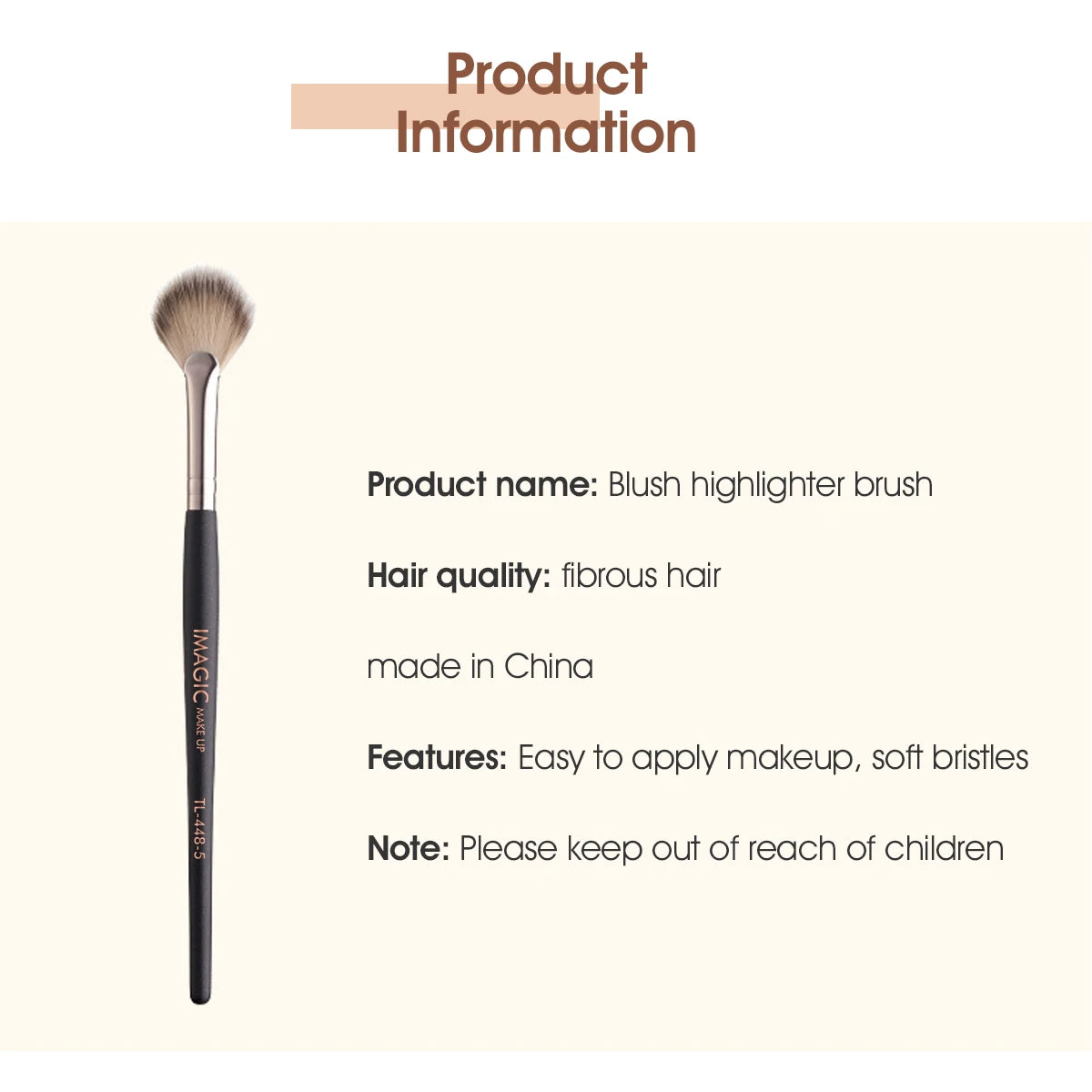 IMAGIC Highlighting Blush Brush – Soft, Professional, Multifunction Makeup Tool