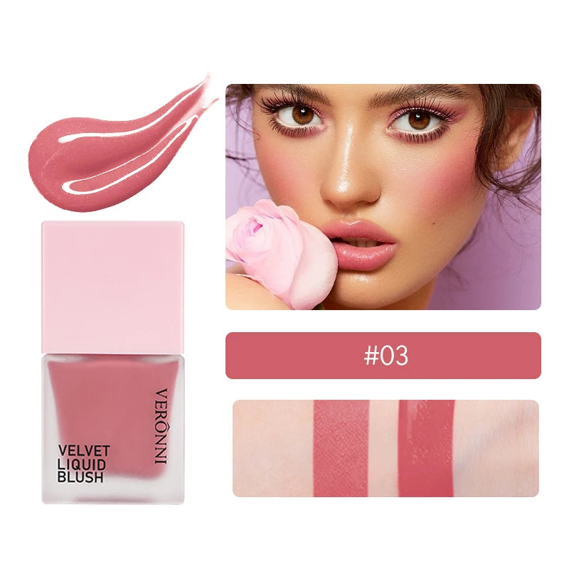 4-Color Liquid Blush – Long-Lasting, Blend able Vegan Cheek Tint