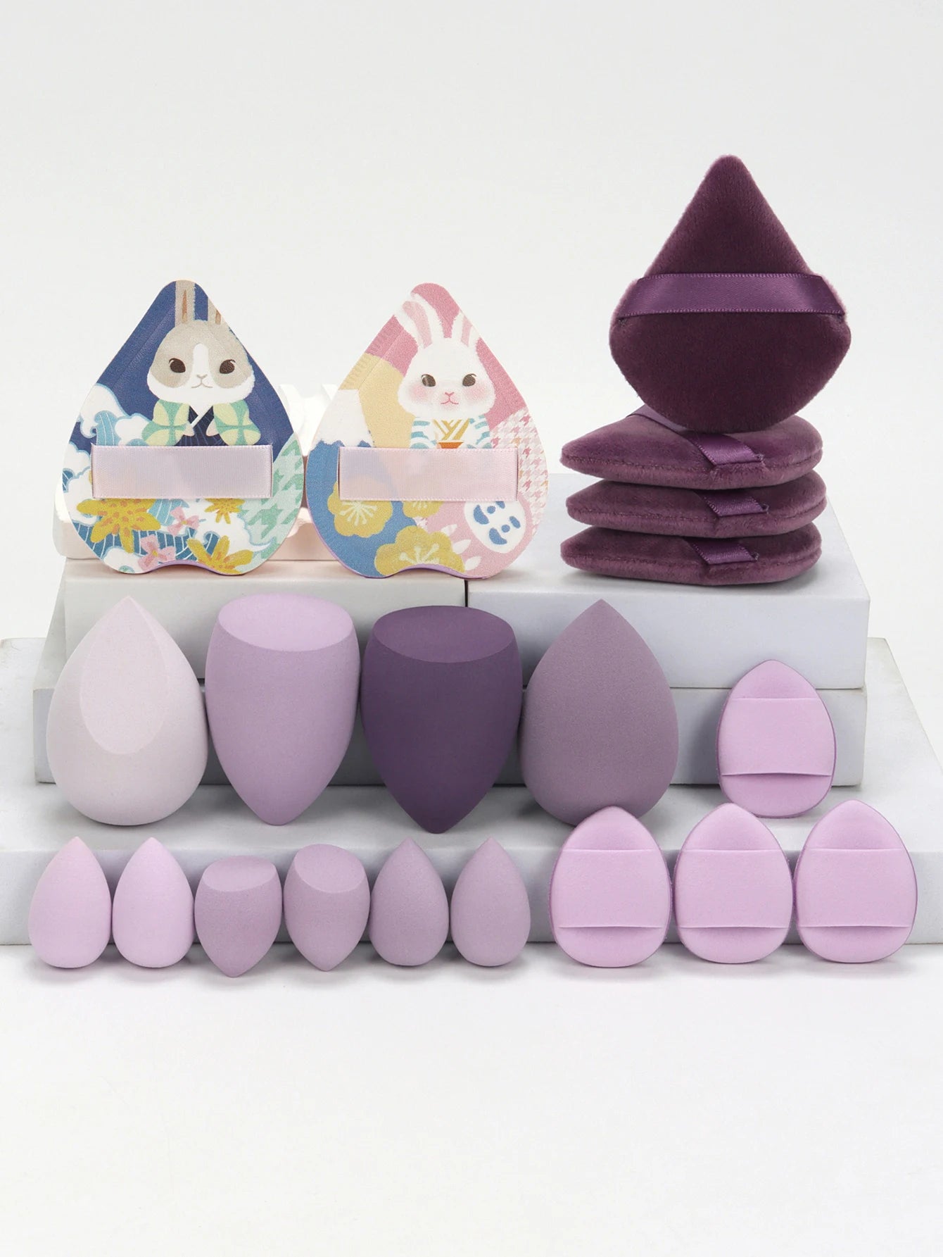 20 Pcs Pink Makeup Sponge & Puff Set for Face Cream, Powder, and Concealer – Soft Blending Applicator Tool