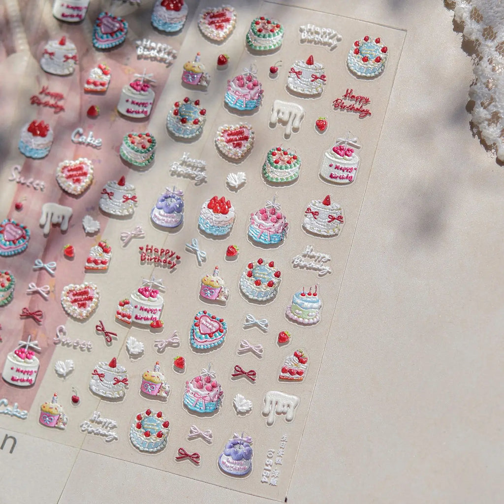 Autumn Maple & Ginkgo 5D Nail Art Stickers – Pumpkins, Ladybugs & Mushrooms