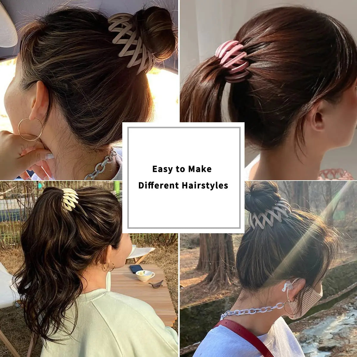 1PC/4PCS/7PCS Fashion Matte Bird Nest Hair Claw Clips – Stylish Ponytail Hair Accessories for Women & Girls