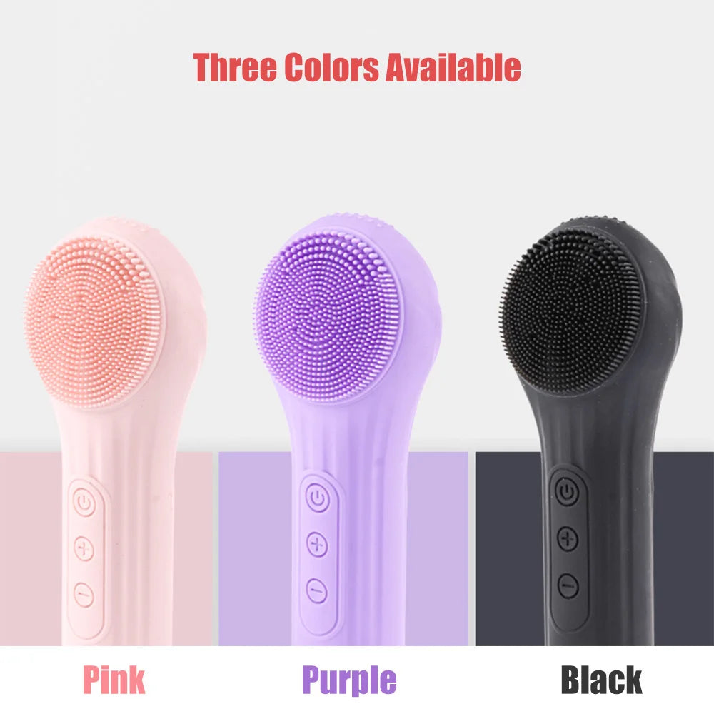 Ultrasonic Silicone Facial Cleansing Brush – Deep Pore & Blackhead Massager