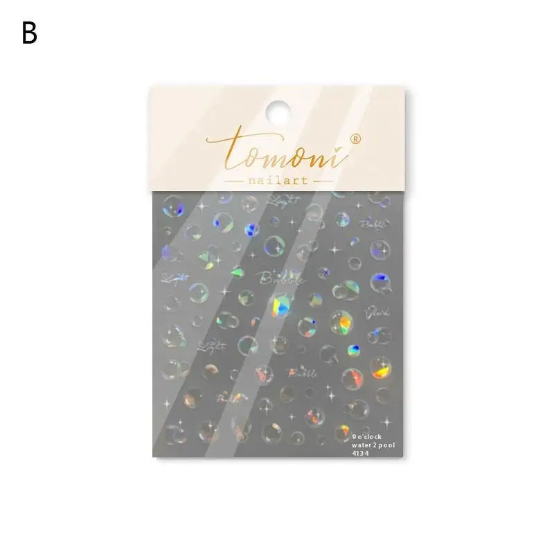 3D Summer Ocean Nail Stickers – Shell, Bubble & Dolphin Decals