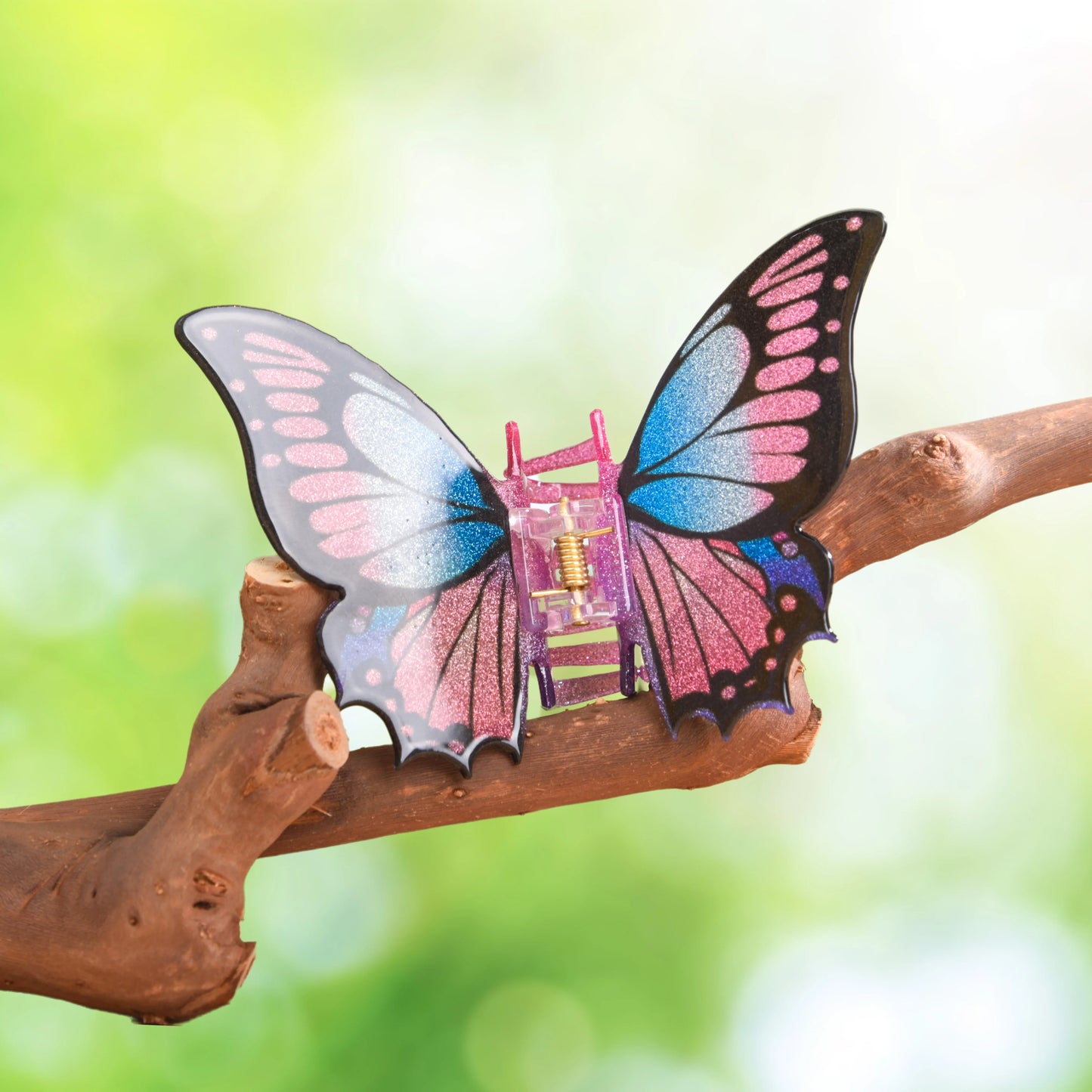 DuoShang Sweet Colorful Butterfly Hair Claw – Large Acrylic Simulated Butterfly Hair Clip for Women