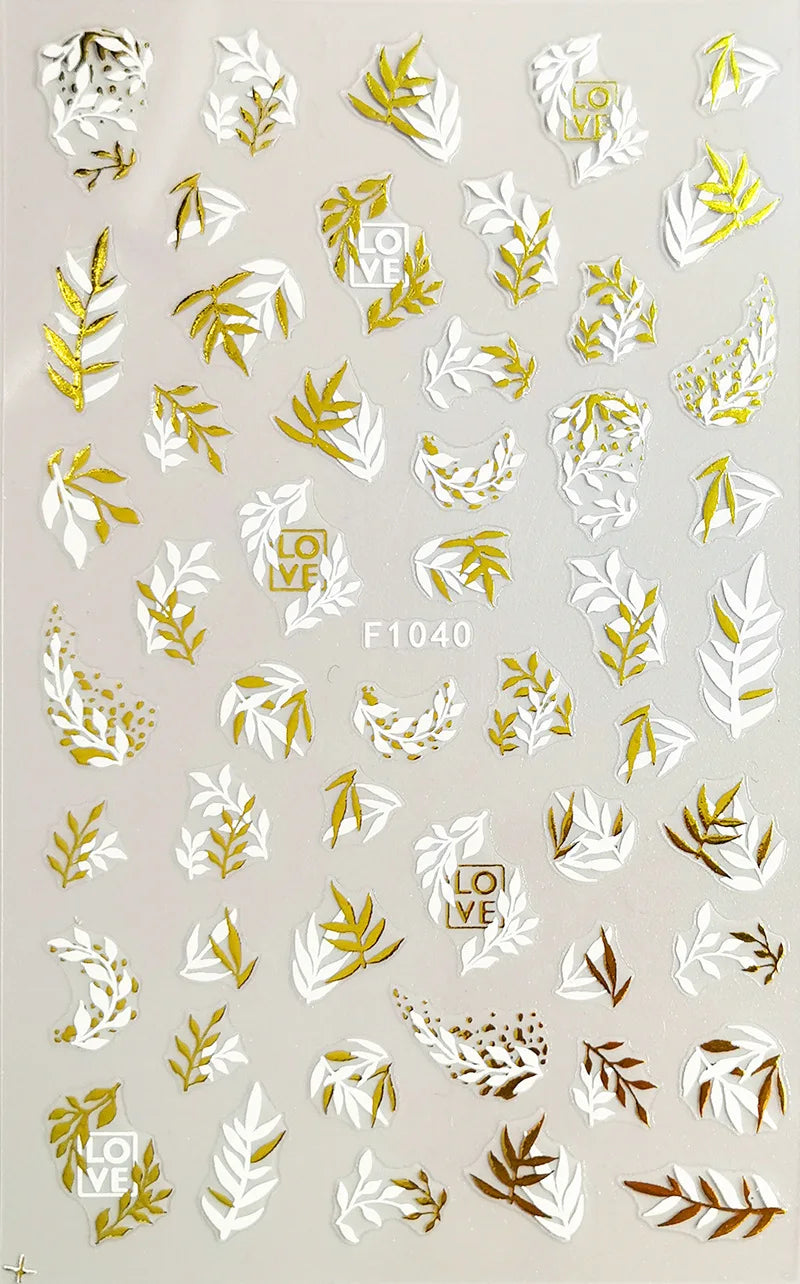 3D Floral & Butterfly Nail Art Stickers Decals