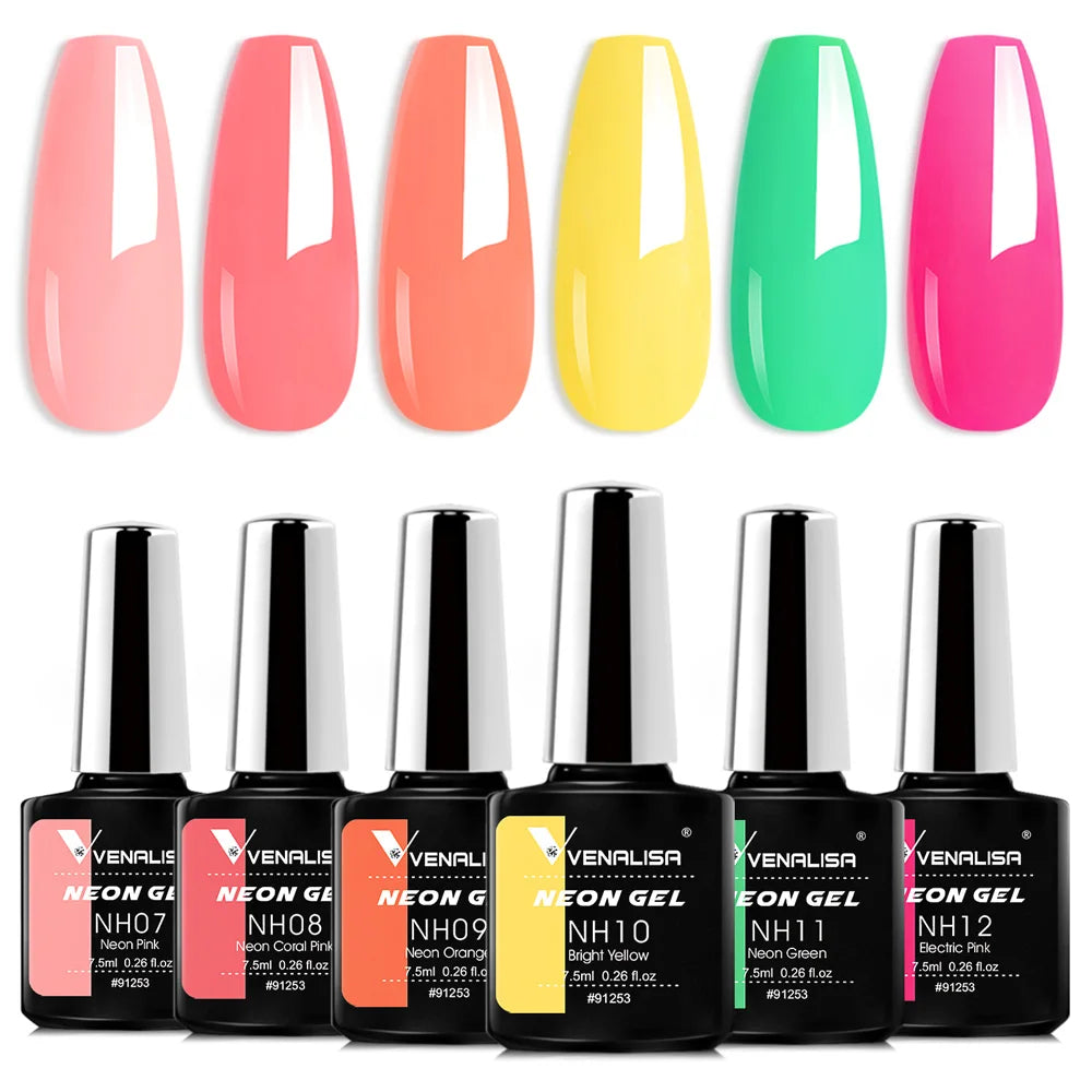 Neon Gel Nail Polish 7.5ml – UV/LED Soak Off Summer Colors