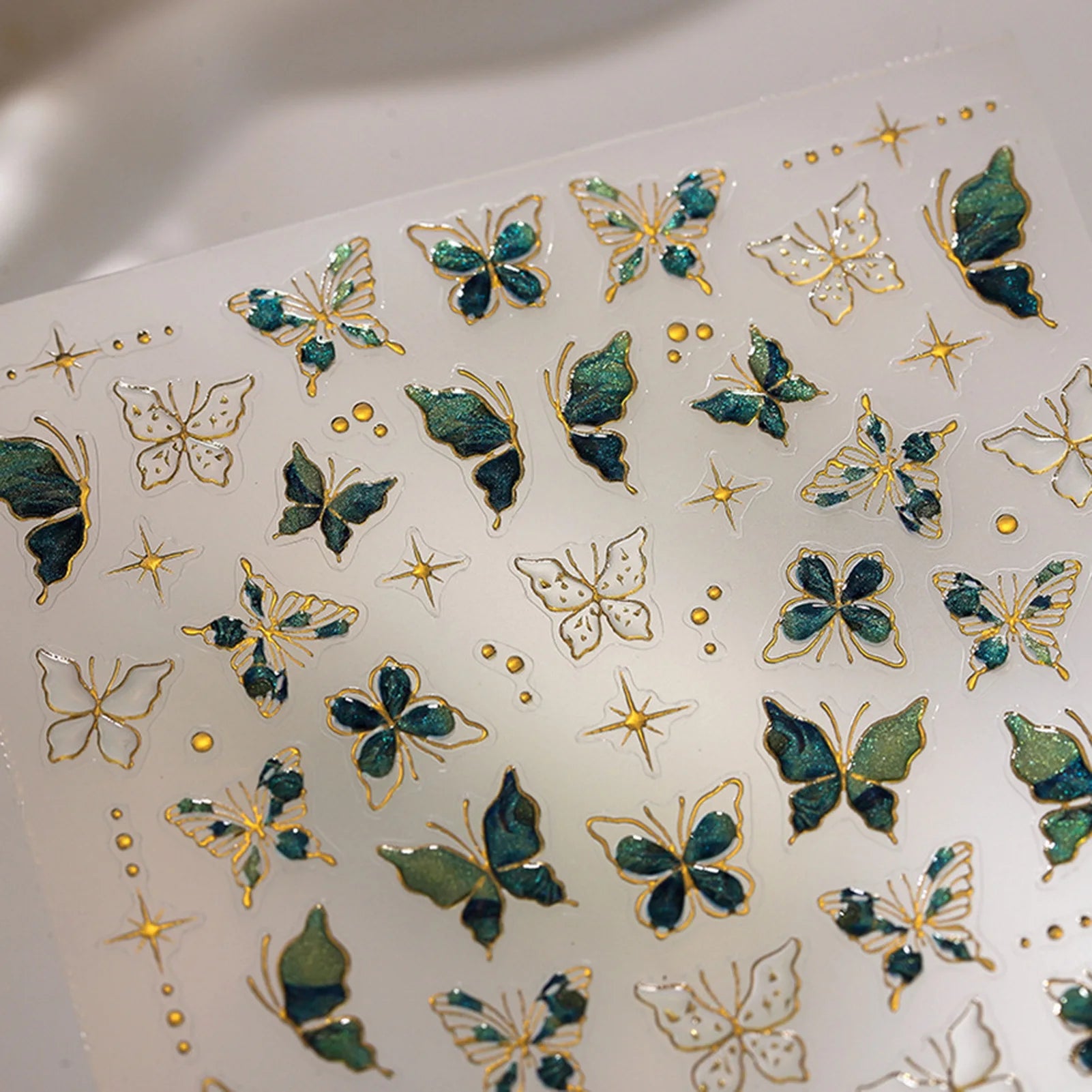 3D Gold Butterfly Nail Stickers – Self-Adhesive Decals for DIY Manicure